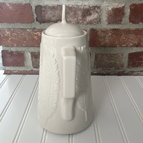Coffee Pot by Patch NYC @ Target. Cream color with fern design ceramic - Picture 4 of 11